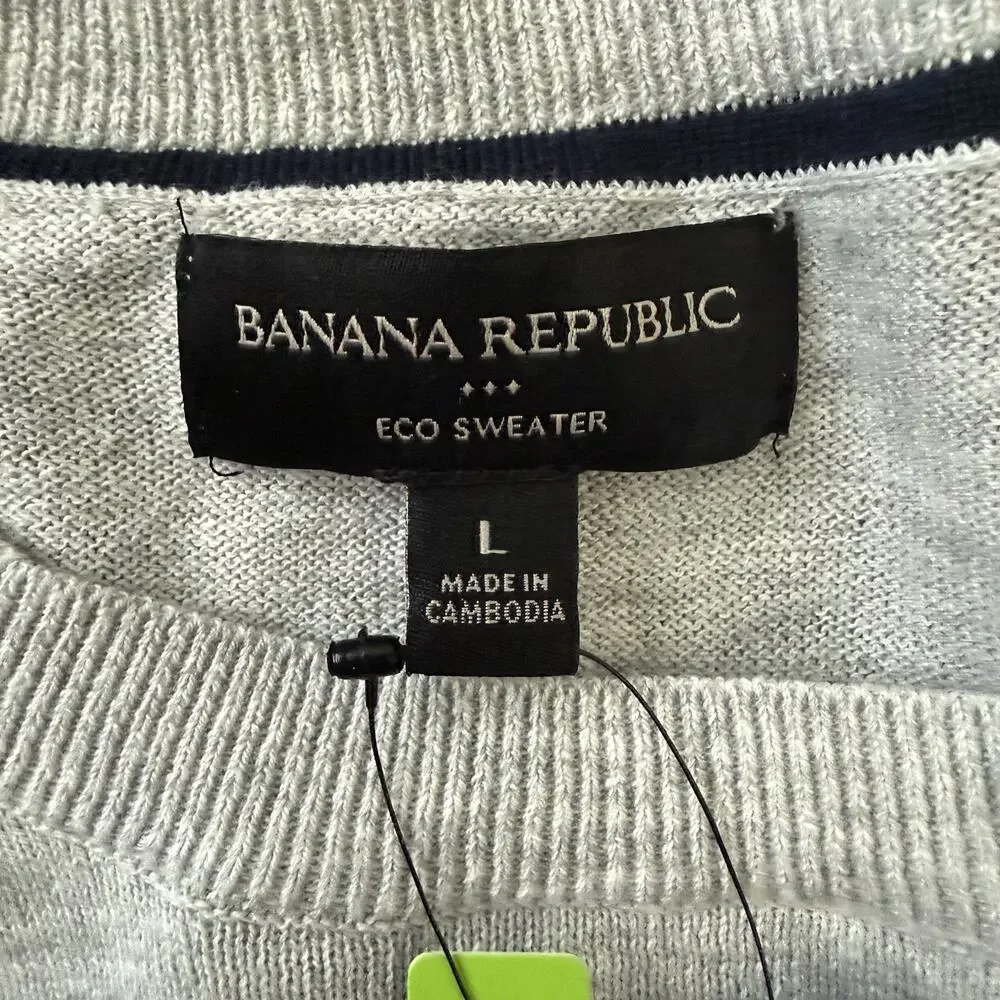 Banana Republic Eco Sweater Mens Large Beige Repreve Recycled Crewneck Pullover
